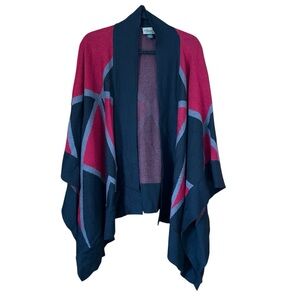 Intiwara Alpaca Red and Black Women's Shrug Poncho Free Size